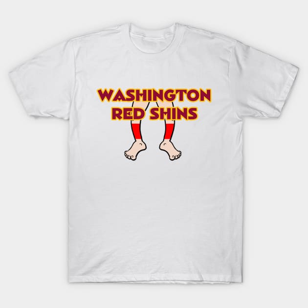 Washington Red Shins T-Shirt by thighmaster